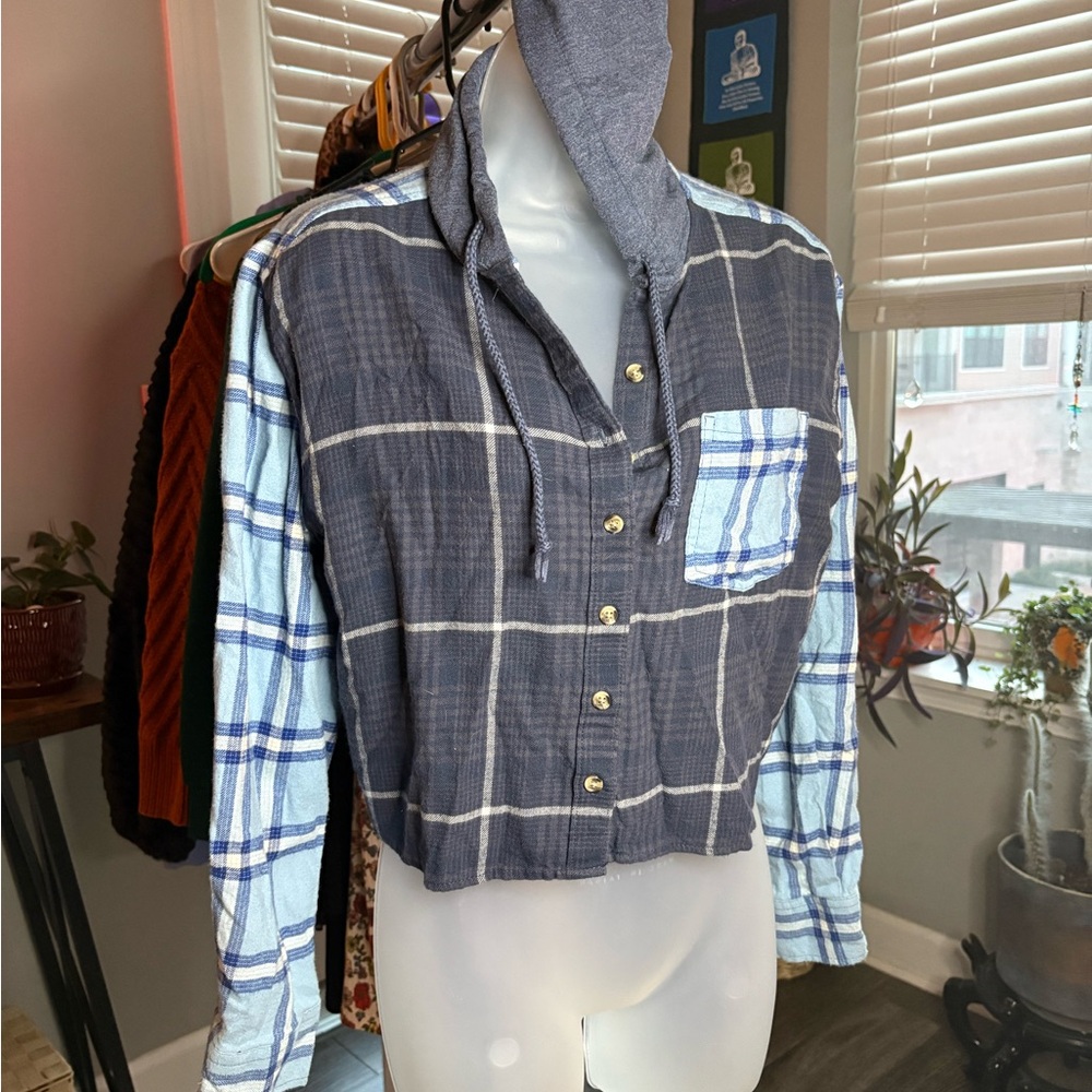 Stylish Plaid Women's Jacket with Hood